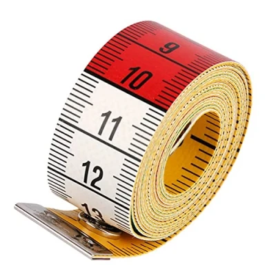 Afbeelding van meetlint voor naaien, zachte dubbele schaal, 150 cm, bandmaat met knoop, lichaams en omtrekmeetlint kleermakers huishoudens (1 stuk)