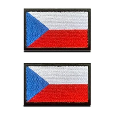 Afbeelding van Tsjechische vlag, klittenband, tactisch Tsjechisch nationaal embleem, geborduurde patch met klittenbandsluiting, militaire klittenbandsluitingen voor rugzakken, kleding, tassen, uniform, vest, jersey reizen