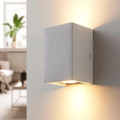Afbeelding van Lindby wandlamp 2 lichts beton H: 15 cm GU10 grijs