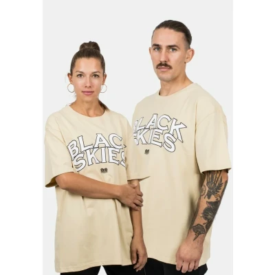 Afbeelding van Blackskies TEAM Tshirt print, Maat: Medium, Beige black