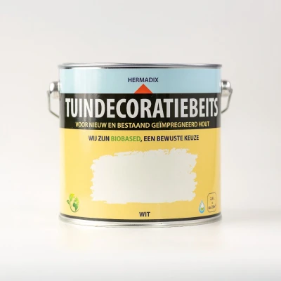 Afbeelding van Hermadix tuindecoratiebeits dekkend wit 2,5 liter