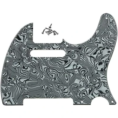 Afbeelding van Dopro 8 Hole Tele Gitaar Pickguard Scratch Plate past USA/Mexicaanse Fender Telecaster Zwart/Wit Shell