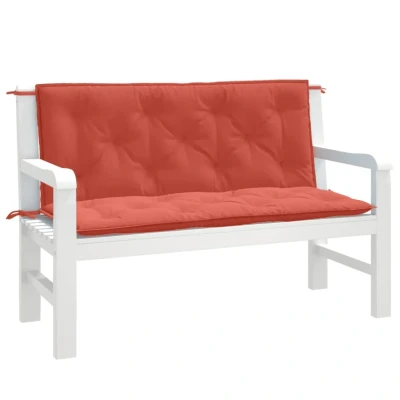 Afbeelding van Tuinbankkussens 2 st 120x50x7 cm stof gemêleerd rood