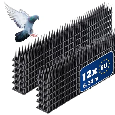 Afbeelding van KADAX Bird Defanda gemaakt van PLPI, 51 x 4 3,5 cm, dierenverdediging, 3 rijen, kattenpieken, marts, duiven, doof, waarneming, dak, duifverdediging, vogelbescherming (6, zilver))))))))))))))))))
