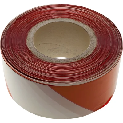 Afbeelding van Deltafix afzetband / afzetlint in doos rood wit 70 mm 500 m