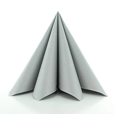Afbeelding van Sovie Linclass Airlaid servetten, zilver, 50 stuks, hoogwaardige wegwerpservetten, 40 x cm, scheurvast, absorberend en vormvast, ideaal voor bruiloften feesten