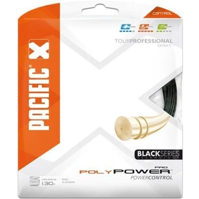 Afbeelding van Pacific Poly Power Pro Tennissnaren 1.25mm/ 12.20m Zwart