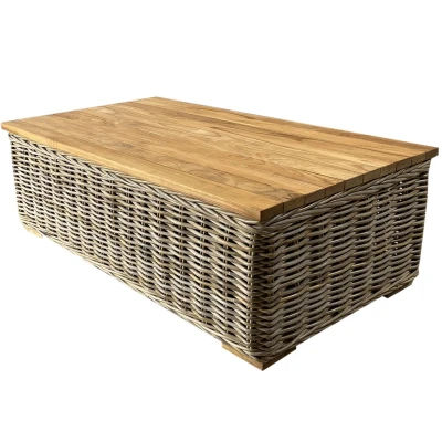 Afbeelding van Otava Serva Nissah lounge tuintafel naturel rotan teak
