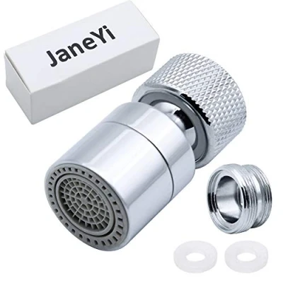 Afbeelding van JaneYi 360 Swivel Tap Aerator Water Saving Faucet Brass Adjustable 2 Modes Kitchen Bathroom Bubbler Filter with Nozzle Adapter for Taps M22 External Thread or M24 Internal