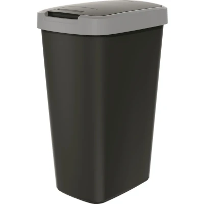 Afbeelding van Prosperplast Prullenbak / Afvalbak 45L Zwart met grijs frame