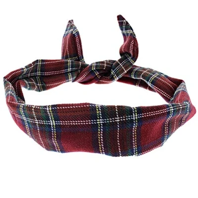 Afbeelding van Zac&#039;s Alter Ego Tartan Ijzerdraad haarband Bordeaux rood