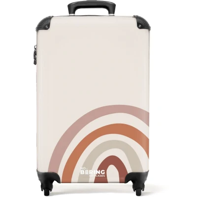 Afbeelding van NoBoringSuitcases.com Kinderkoffer Lichtgewicht Hardcase Koffer Regenboog Meisjes Kind Bruin Trolley kinderen meisje Past binnen 55x40x20 cm en 55x35x25 Reiskoffer met wielen Koffertje TSA slot Kofferslot