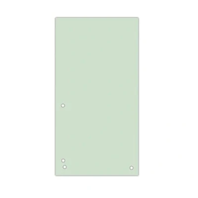 Afbeelding van DONAU Set van 100 scheidingsstroken, kleur: groen, 1/3 A4, 190 g/m² gerecycled karton, 4 voudige perforatie, 23,5 x 10,5 cm, geperforeerd, tabbladen, made in EU