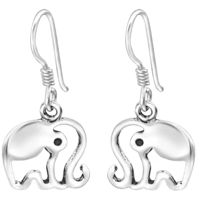 Afbeelding van JoyS Zilveren olifant oorbellen oorhangers Sterling zilver 925