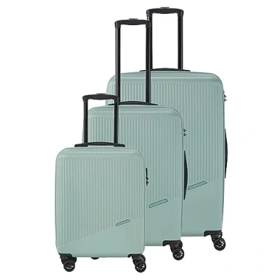 Afbeelding van Travelite Koffer met 4 wielen, 3 delig, maten L/M/S, Bagage serie Bali: ABS hardshell trolleys, munt, trolley set (L/M/S), Harde wieltjes
