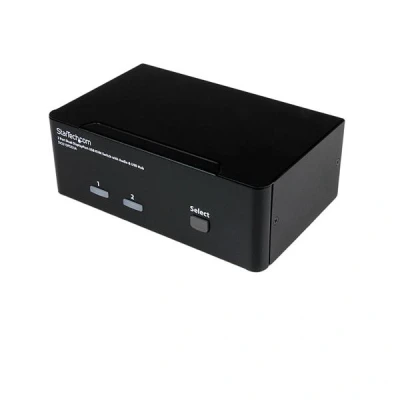 Afbeelding van StarTech.com 2 poort Dubbele DisplayPort USB KVM switch met Audio en 2.0 hub