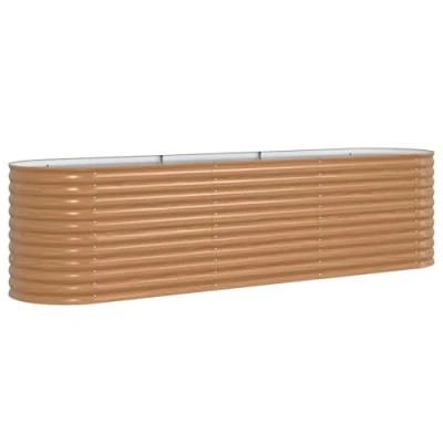 Afbeelding van vidaXL Verhoogd Bed Planter Hout Effect Metaal 320 X 80 81 cm Duurzaam