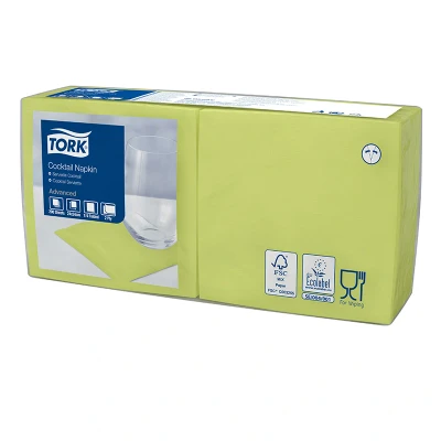 Afbeelding van Tork Cocktailservet 24x24cm 2 laags 1/4 vouw Lime 477822