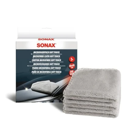 Afbeelding van SONAX Microvezeldoek Soft Touch (3 stuks) krachtige detailing doek voor polijsten, verzegelingen en het gehele interieur art.nr. 04510000