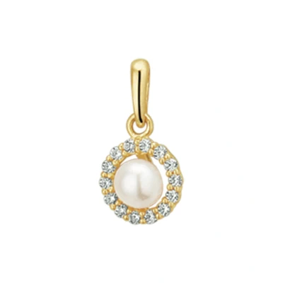 Afbeelding van Trendjuwelier huiscollectie Hanger Geelgoud Parel en Zirkonia