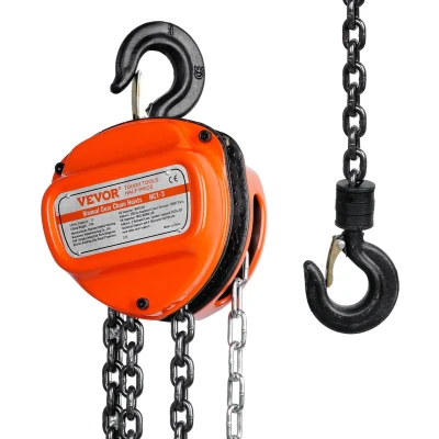 Afbeelding van VEVOR Flessensor, 1 T, draagkracht, kettingtakel 2,8 m, hefhoogte met 360 draaibare haak, diameter 6 x 18 mm, hefboomketting van koolstofstaal, ratelkabel, 320N trekkracht, robuuste G80 ketting