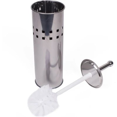 Afbeelding van Benson Toiletborstel Set Staand Model RVS Wit