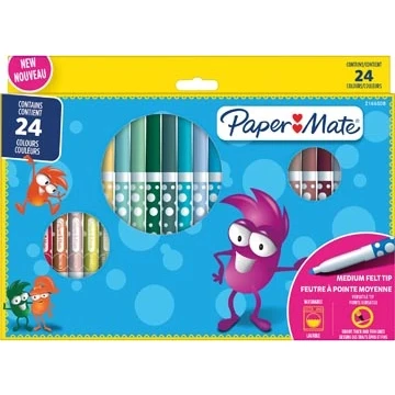 Afbeelding van Paper Mate uitwasbare viltstift, blister van 24 stuks viltstift