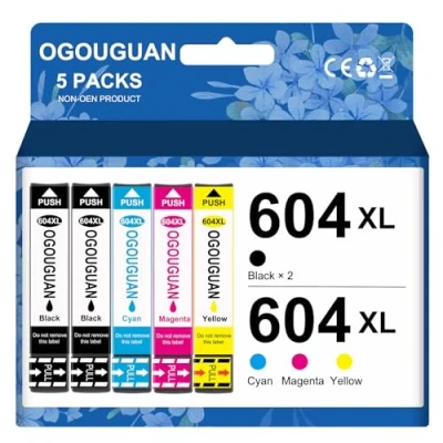 Afbeelding van OGOUGUAN 604XL inktpatronen compatibel met Epson 604 XL voor Expression Home XP 2205 2200 3200 4200 4205 3205 Workforce WF 2930DWF 2910DWF 2950DWF 2935DWF (5 stuks)