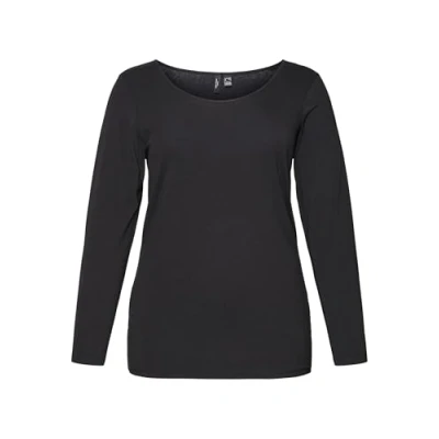 Afbeelding van Vero Moda Curve Vmpaxi SOFT U NECK Longsleeve, Dames, Maat: 48/50, Black