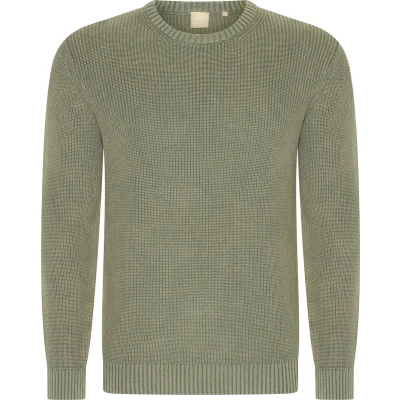 Afbeelding van Mario Russo Rib Sweater Trui heren Pullover Agave Groen M