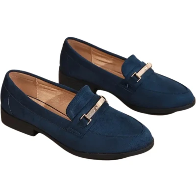 Afbeelding van Bovista Loafers Dames Met Hak Damesschoenen Instappers Marineblauw Maat 40
