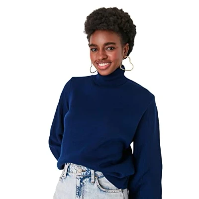 Afbeelding van Trendyol Zwarte Basic Gebreide Trui Met Coltrui Twoaw21Kz0485