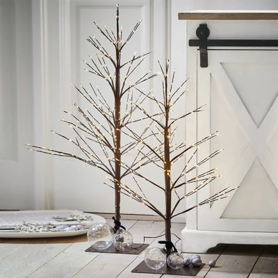 Afbeelding van LOBERON Sierboom set van 2 Hellerud bruin