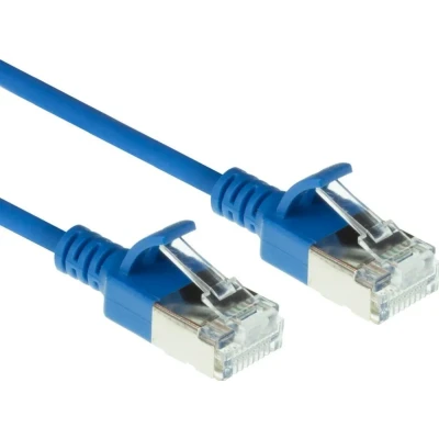 Afbeelding van ACT DC7610 LSZH U/FTP CAT6A Datacenter Slimline Patchkabel Snagless RJ45 Connectoren Blauw 10 meter