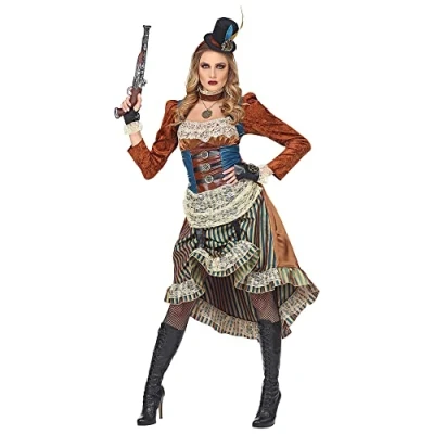 Afbeelding van Widmann Steampunk Kostuum Chique Dame Industrieel Tijdperk Vrouw Bruin Small Carnavalskleding Verkleedkleding