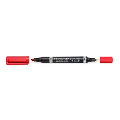 Afbeelding van Permanente markeerstift Staedtler Lumocolor 348 Dubbel Rood 10 Stuks