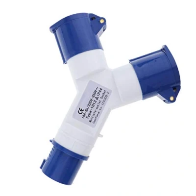 Afbeelding van POFET 16A stopcontact 2 weg splitter 220V 3 polige waterdichte elektrische aansluiting