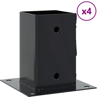 Afbeelding van vidaXL Spokkels vierkant 4 st 81x81 mm gepoedercoat staal antraciet