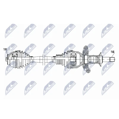 Afbeelding van NTY NPW BM 183 Aandrijfas Vooras links 902mm