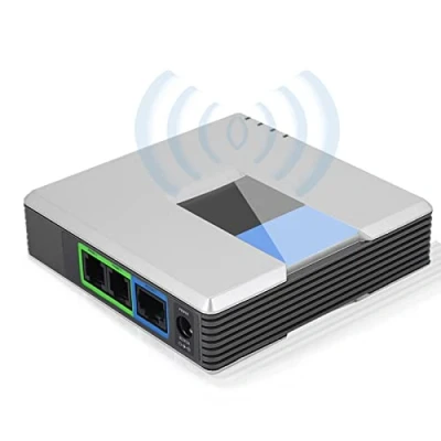 Afbeelding van Zerone VOIP Gateway Dual Ports SIP V2 Protocol Fax Internet Phone Adapter met RJ 45 kabel EU stekker)