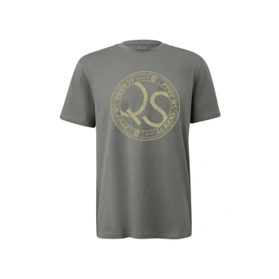 Afbeelding van QS Basic Rundhals MIT Frontdruck Tshirt print, Heren, Maat: Large, Olivgrün