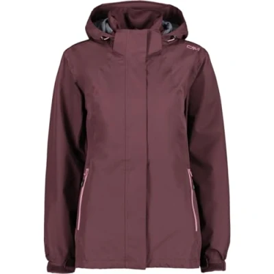 Afbeelding van CMP Dames regenjas met afneembare capuchon, plum, 50