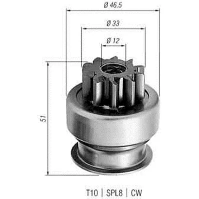 Afbeelding van Rondsel, startmotor MAGNETI MARELLI 940113020258
