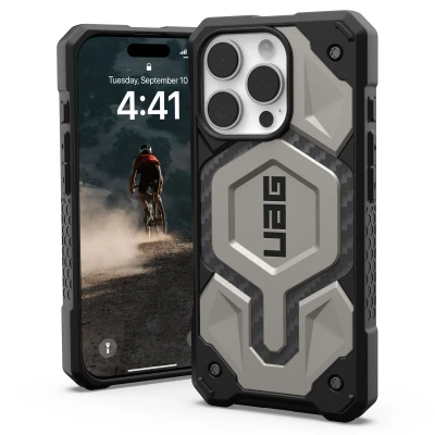 Afbeelding van Apple iPhone 16 Pro MagSafe Hoesje Kunststof UAG Hardcase/Backcover Zilver Telefoonhoesje Shockproof/Valbescherming