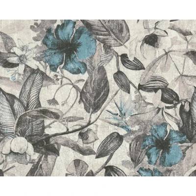 Afbeelding van AS Creation Greenery 37216 2 372162 Grijs / Blauw