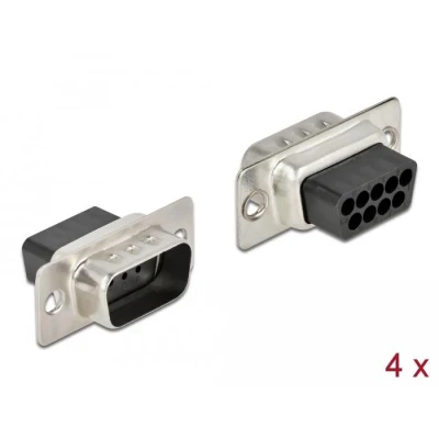 Afbeelding van Delock D Sub 9 pins krimpconnector, metaal, 4 stuks