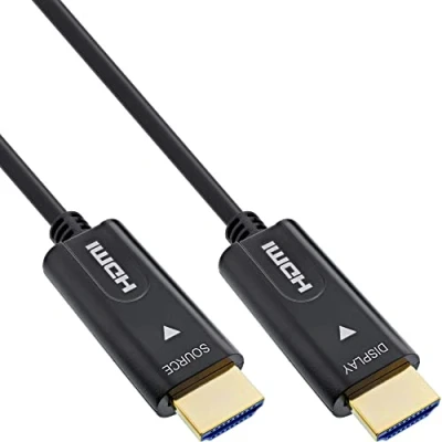 Afbeelding van InLine® HDMI AOC kabel, High Speed met Ethernet, 4K/60Hz, stekker/stekker, 40m