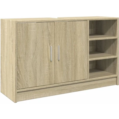 Afbeelding van Wastafelkast 90x29x55 cm bewerkt hout sonoma eikenkleurig