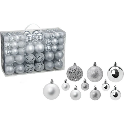 Afbeelding van Cookinglife Kerstballenset Zilver ø 3, 4 en 6 cm 100 Stuks