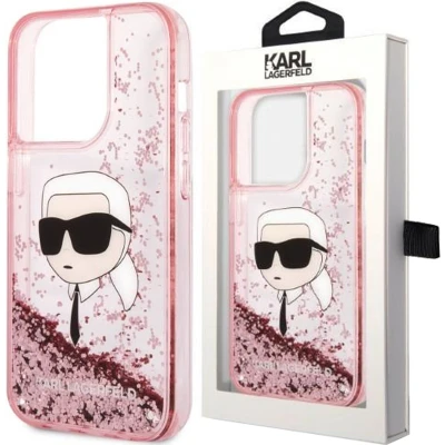 Afbeelding van Karl Lagerfeld KLHCP14XLNKHCP iPhone 14 Pro Max 6.7 roze/roze hardcase Glitter Head